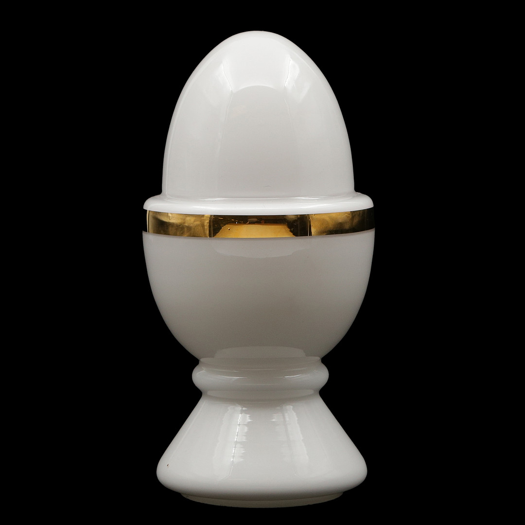 BORDSLAMPA "ÄGG I ÄGGKOPP" GLAS (22cm) FLYGSFORS (ORREFORS) 1970-TAL.