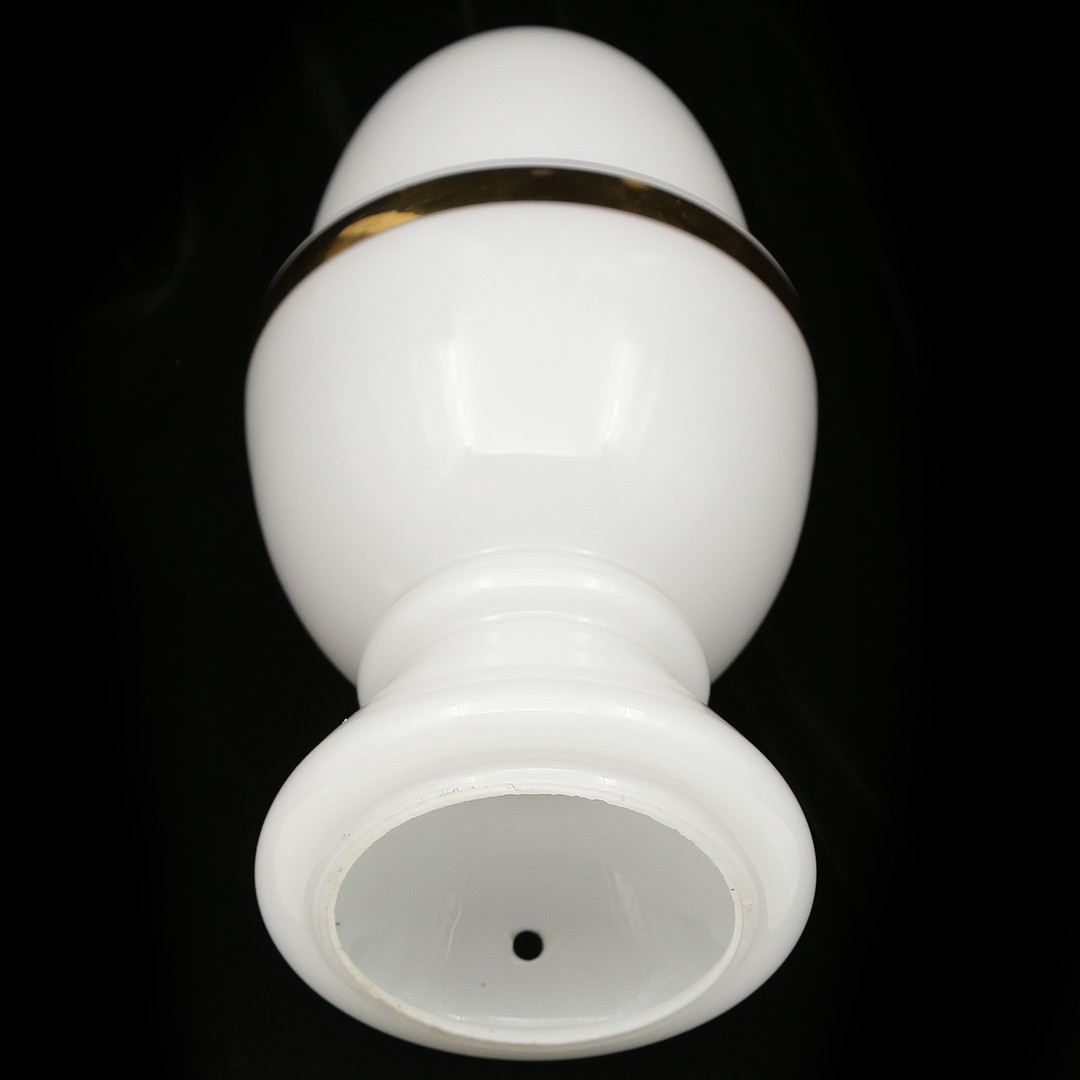 BORDSLAMPA "ÄGG I ÄGGKOPP" GLAS (22cm) FLYGSFORS (ORREFORS) 1970-TAL.