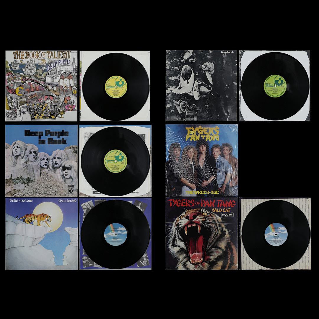 6 LP-SKIVOR, TYGERS OF PAN TANG, DEEP PURPLE.