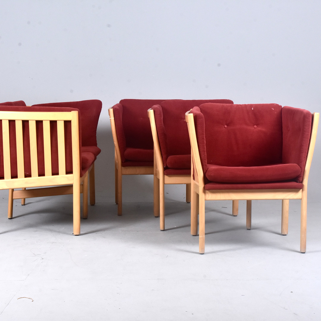 ARMSTOLAR, 3 st samt soffa, Schou Andersens Möbelfabrik, Vejen.