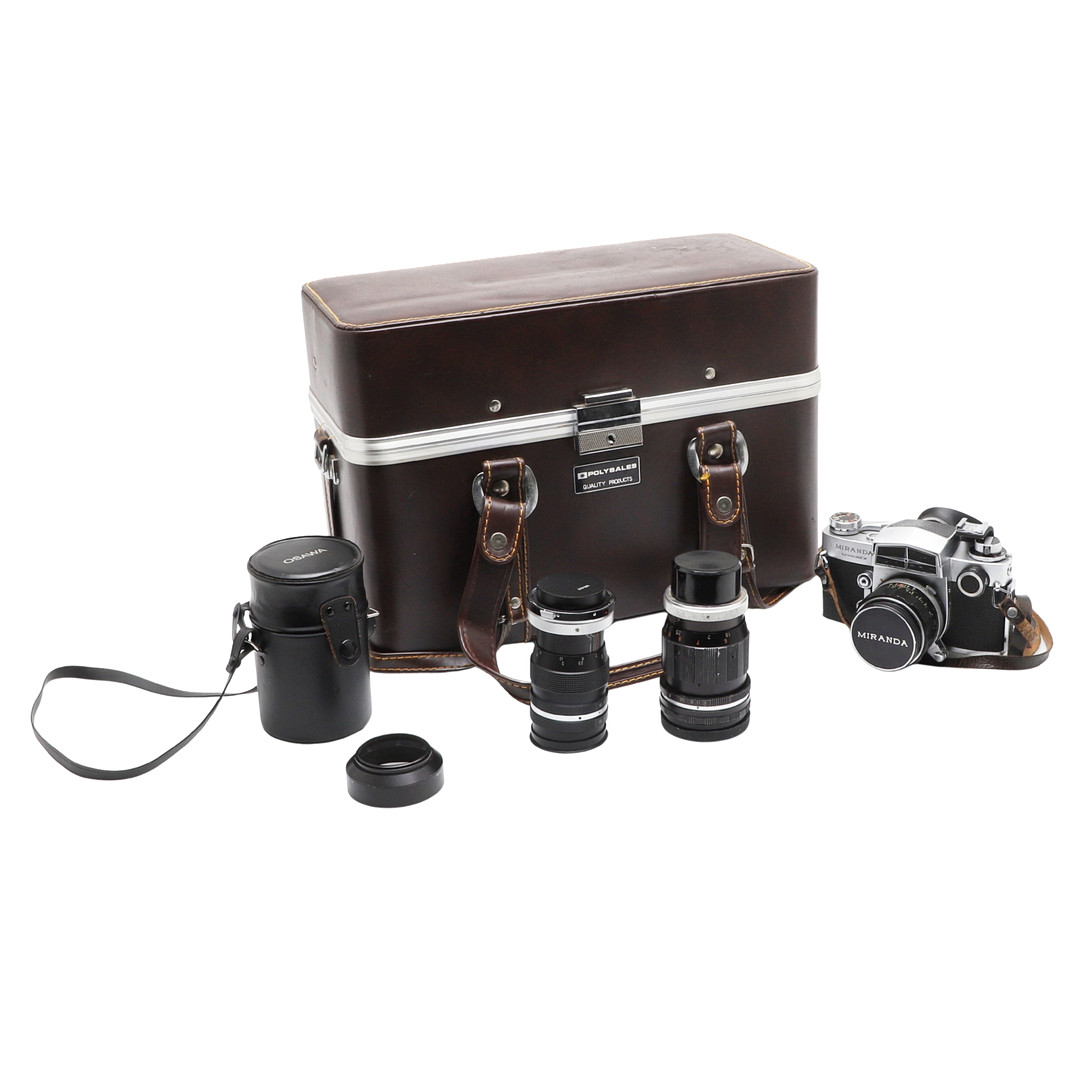 MIRANDA SENSOREX SLR CAMERA AND LENSES.