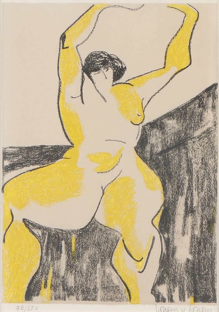 MARIA LOPEZ Y LOPEZ. Litografi, 78/250. Figur. Signerad.