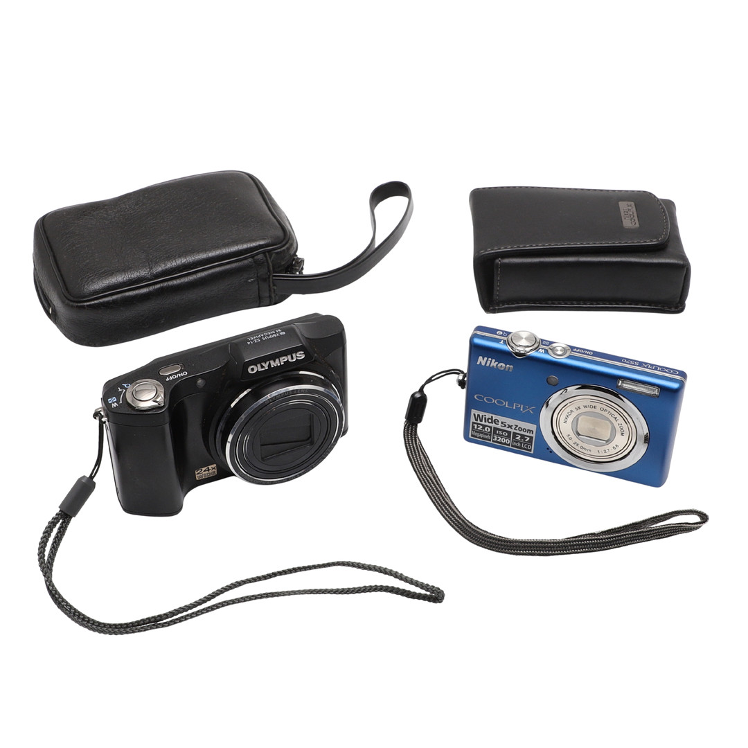 OLYMPUS SZ-14 AND A NIKON COOLPIX S570.