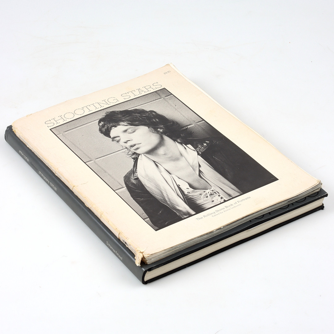 FOTOBÖCKER, 2 st, musiker och artister. Rolling Stones book of portraits, "Shooting stars". "Famouz", Anton Corbijn.