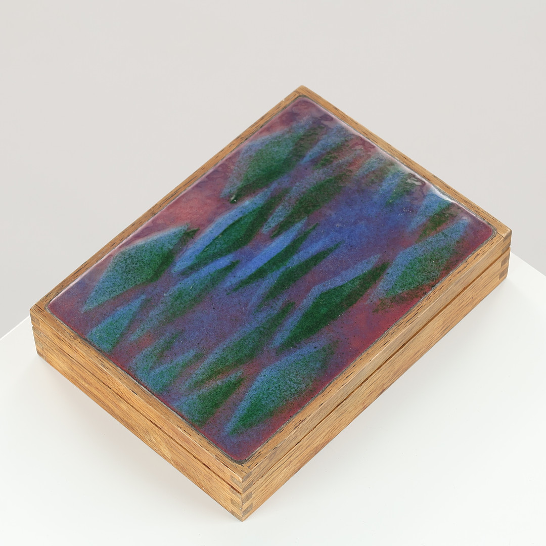 Box in solid rosewood and enamel, presumably Danish designer, 1960s.