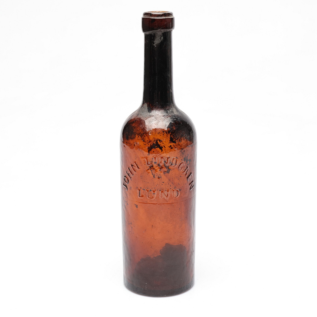 FLASKA, glas, John Lindgren, Lund, tidigt 1900-tal.