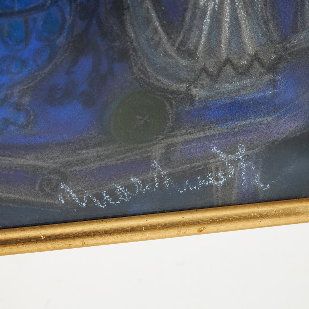 OIDENTIFIERAD KONSTNÄR. "Fleurs Bouquet", pastel, signerad.