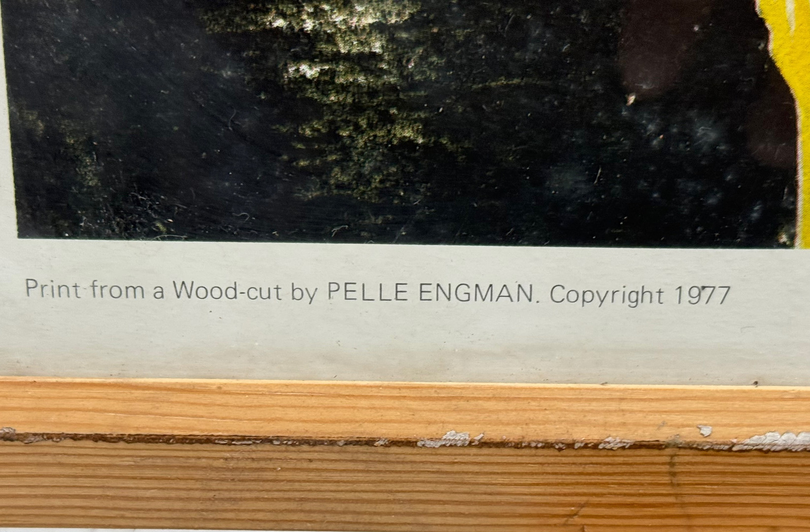 PELLE ENGMAN. KONSTTRYCK . efter träsnitt Pelle Engman "spelmannen".