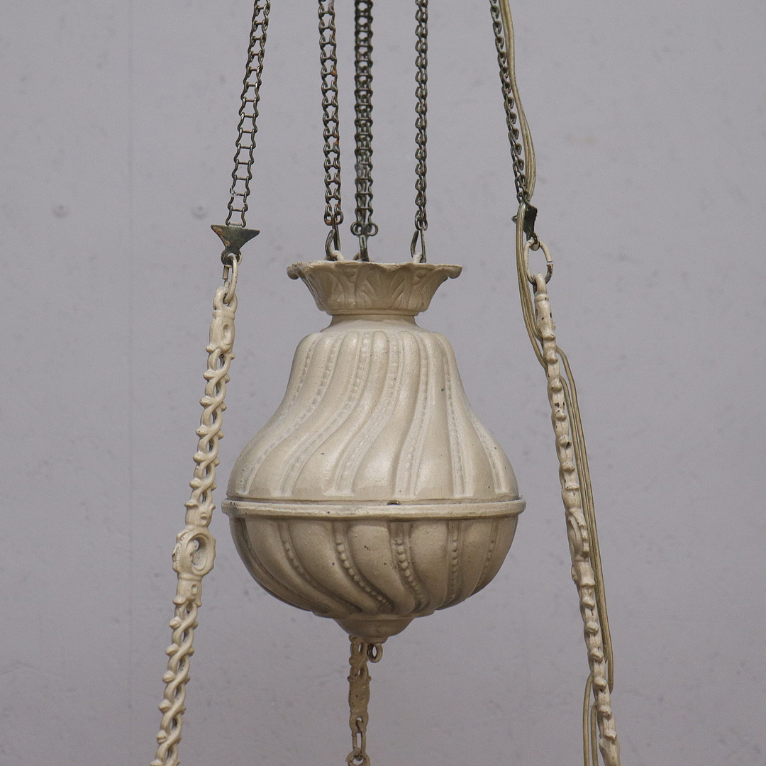 TAKFOTOGENLAMPA, elektrifierad, metall, glas och majolika, 1900-tal.