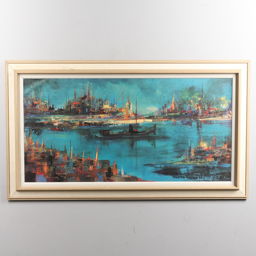 OLJETRYCK. EFTER Martin Roland, "Venetian scene".