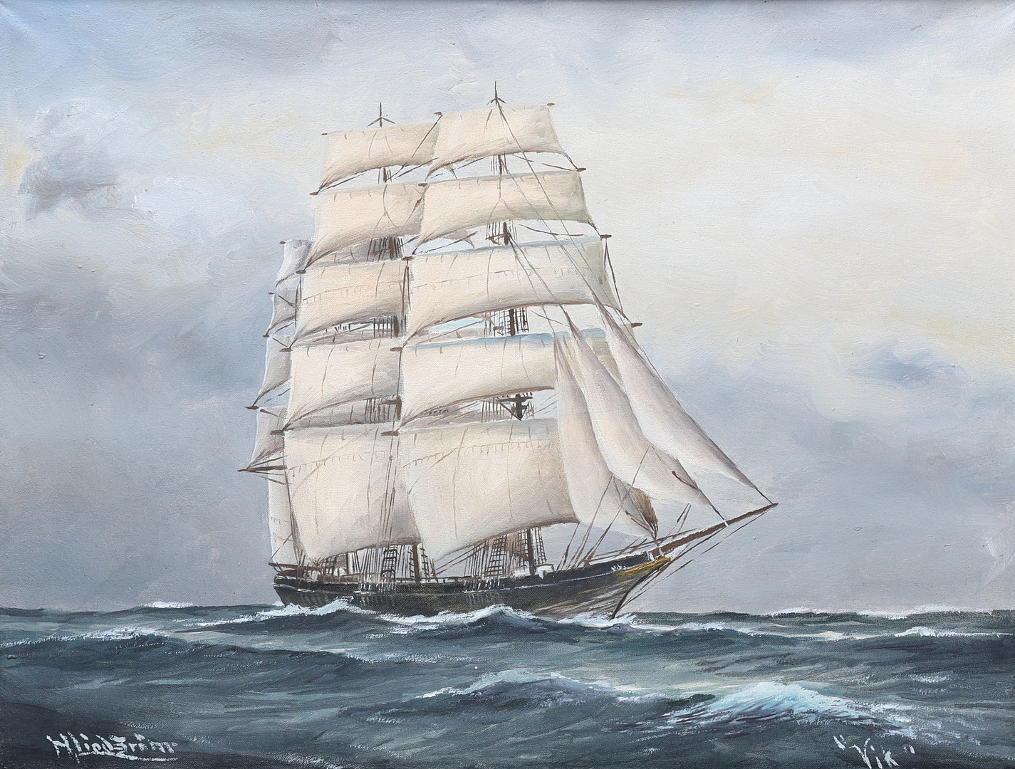 STURE HUBERT LINDSTRÖM. Olja på duk, "Vik", signerad H.Lindström.