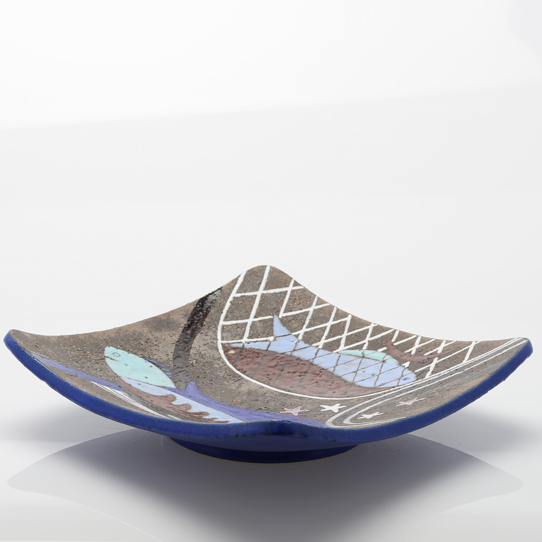 ANNA-LISA THOMSON. Fat, två stycken, "Spectra", keramik, Uppsala-Ekeby 1951-1962.