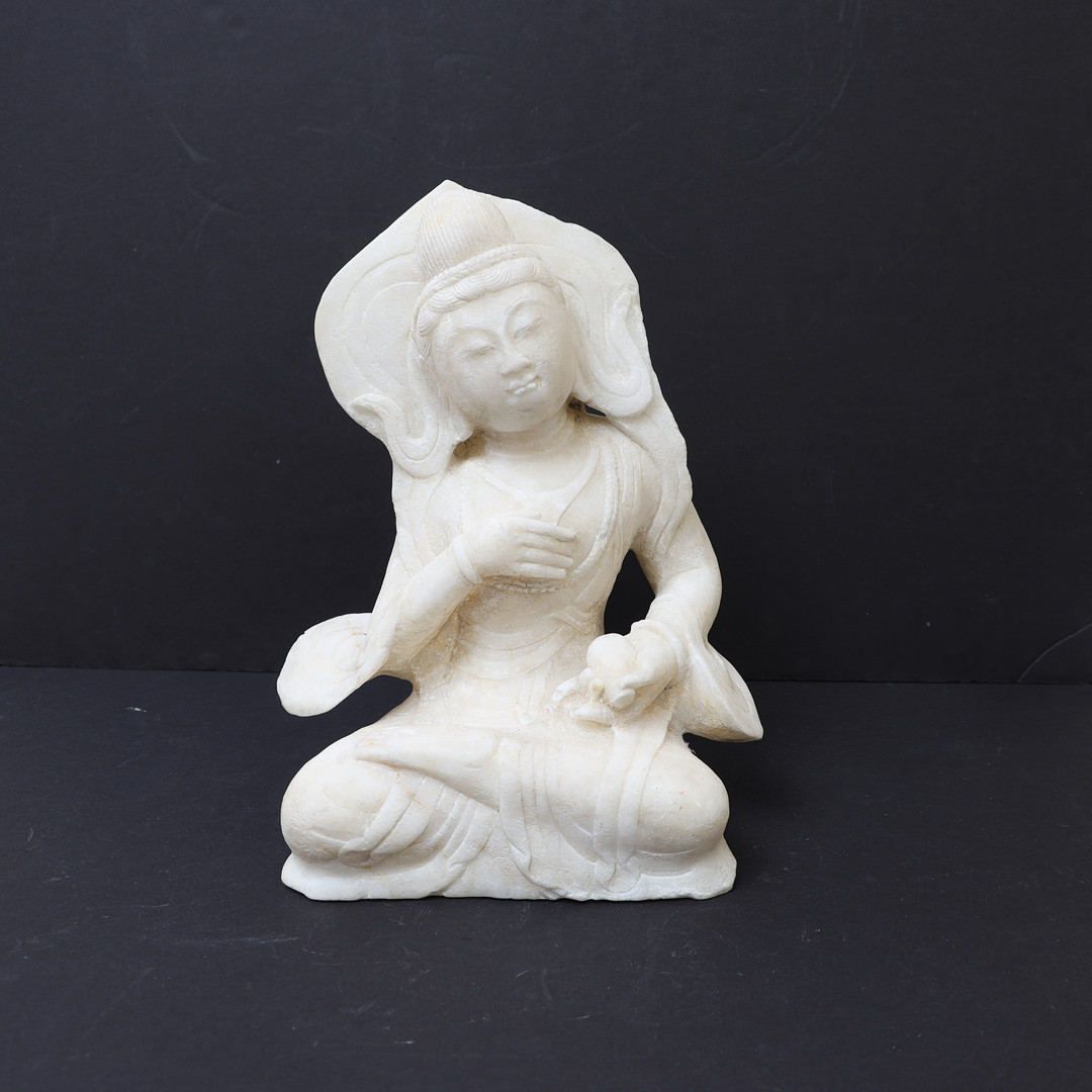 SKULPTUR, Guanyin, skulpterad sten.