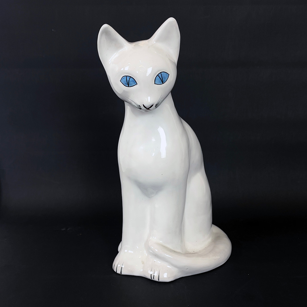FIGURIN, porslin, katt, Italien.
