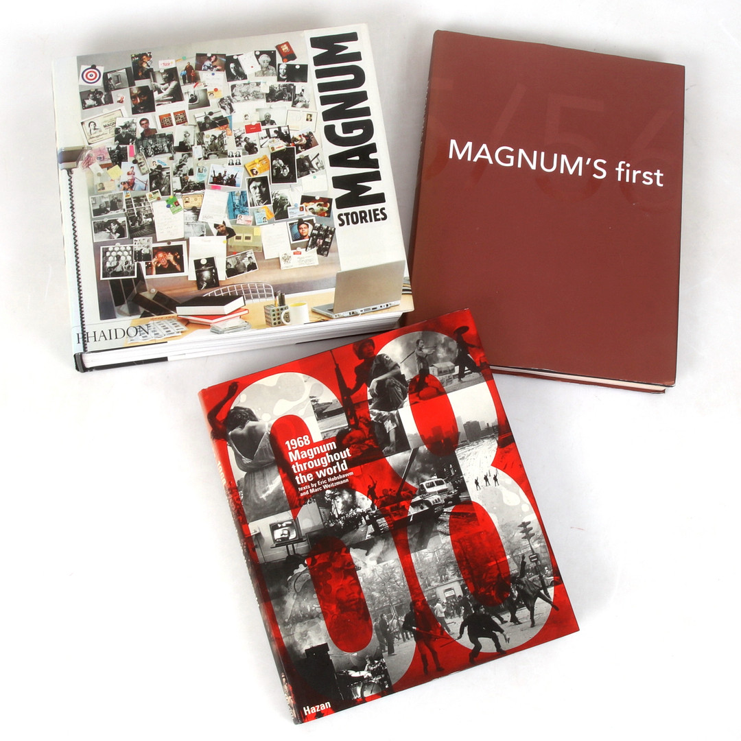 FOTOBÖCKER, 3 st, Magnum, "Magnums first", "Magnum Stories", "1968 Magnum throughout the world".