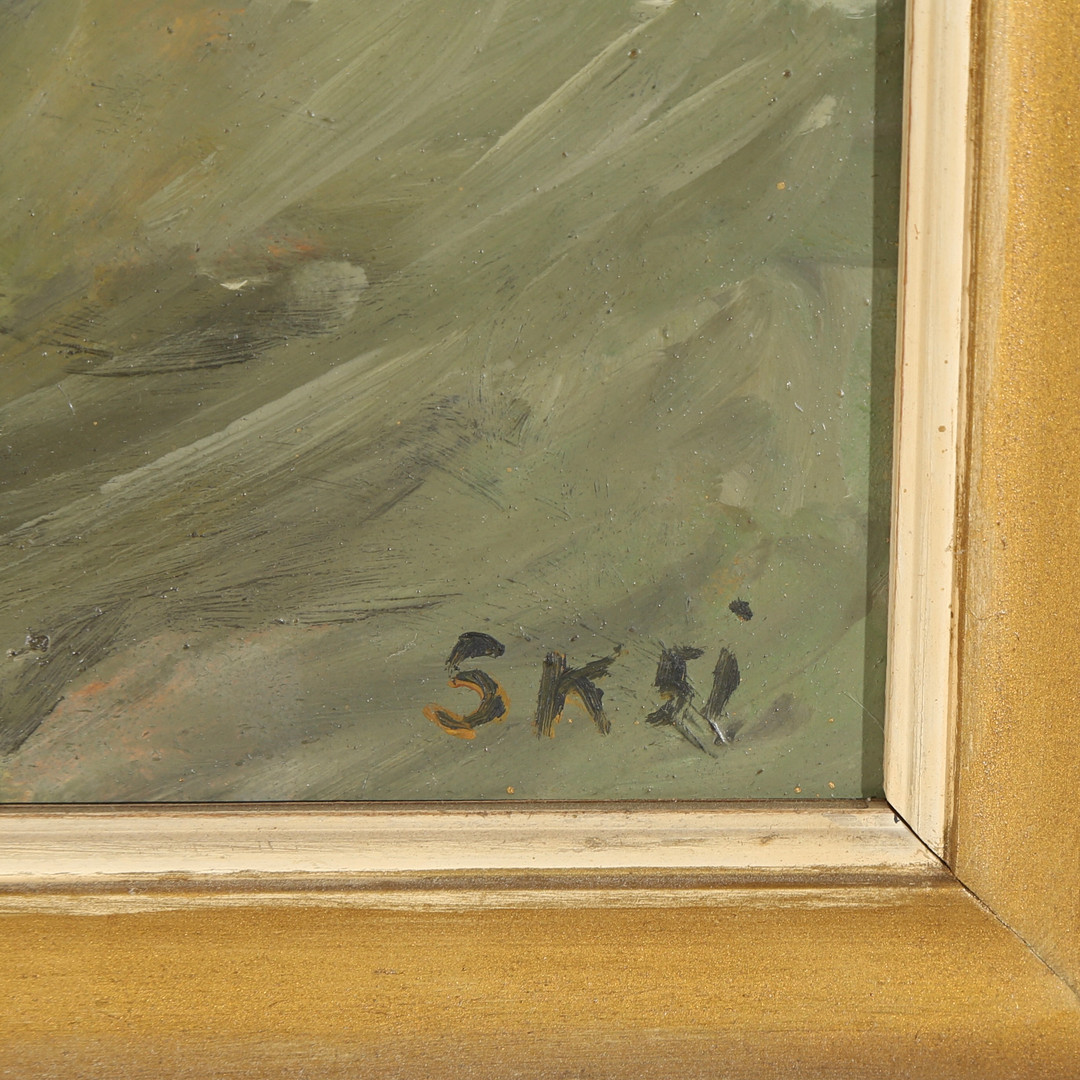 UBEKENDT KUNSTNER. Kristus, olie på malerpap, 1951.