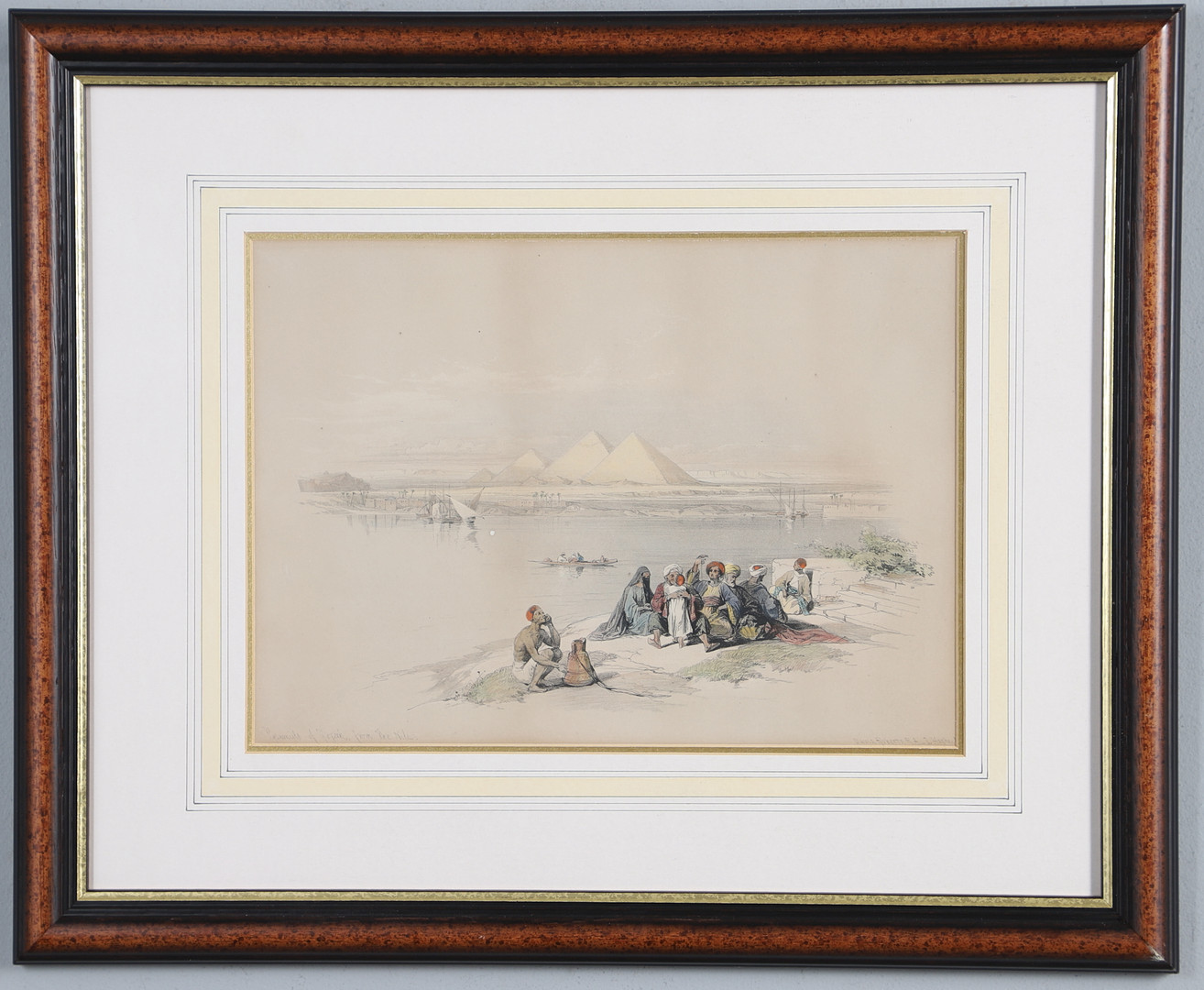 DAVID ROBERTS RA RBA (1796-1864). 'THE PYRAMIDS OF GEEZAH FROM THE NILE'.