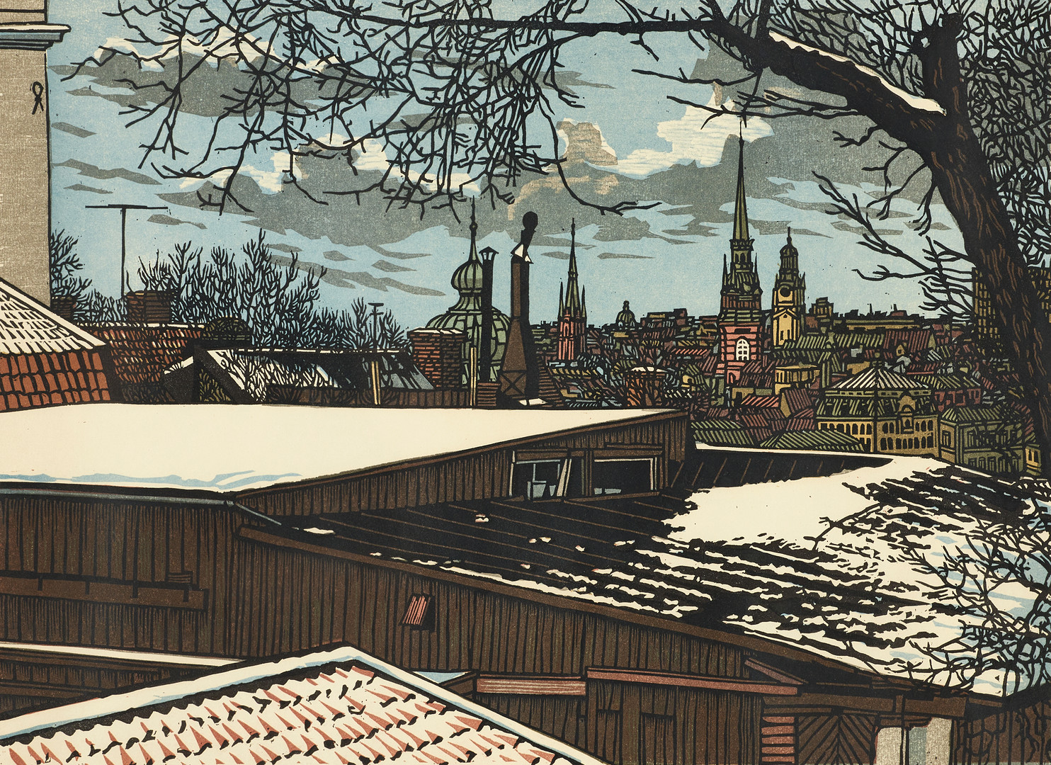 SVENOLOV EHRÉN (1927-2004),, Stockholmsmotiv, signerad och daterad 76, numrerad 51/360, litografi.