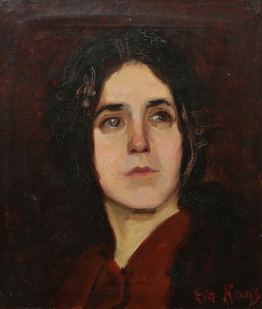 EVA ROOS. olja på duk, England, 1800/1900-tal.
