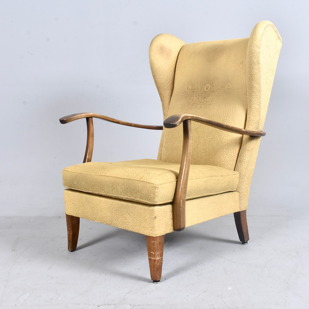 ÖRONLAPPSFÅTÖLJ, bonad björk, Scandinavian Modern, 1940/50-tal.