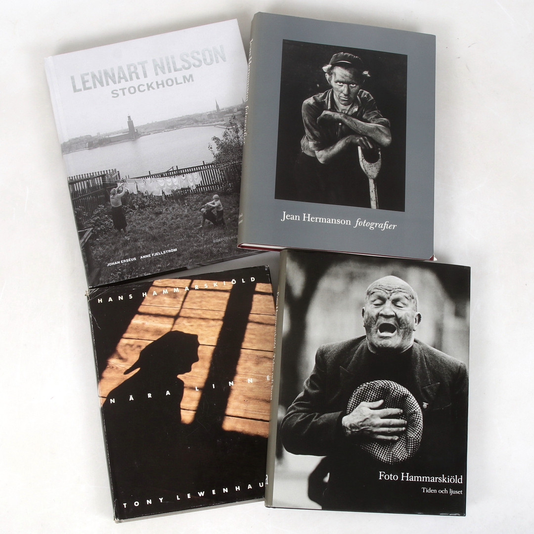FOTOBÖCKER, 4 st, Svenska fotografer. Hans Hammarskiöld, Jean Hermnason, Lennart Nilsson.