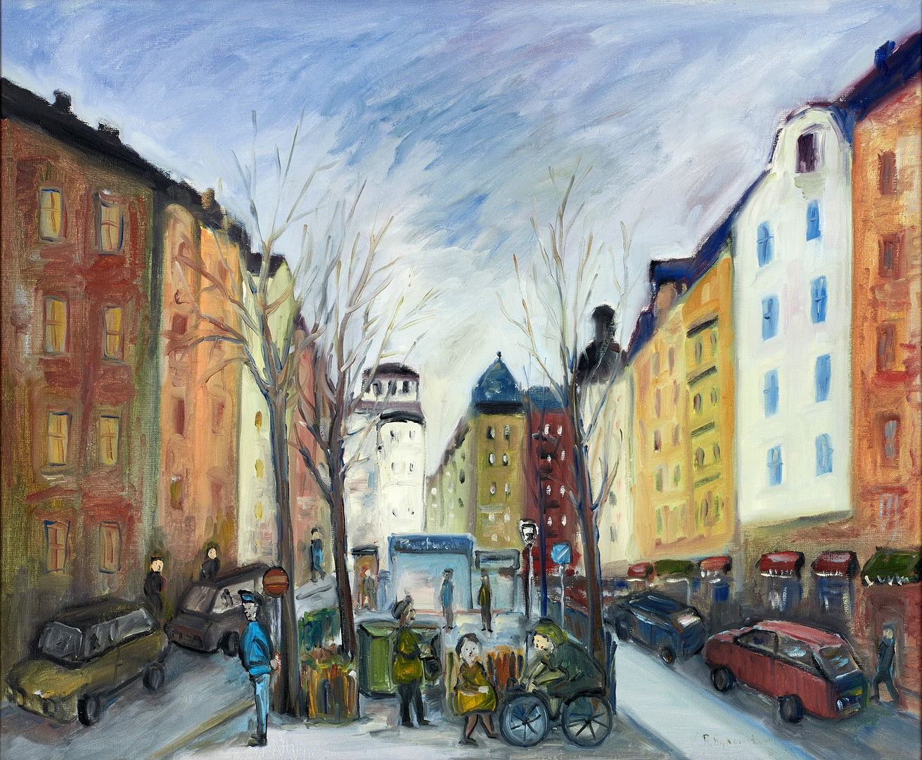 BÖRJE FRYKENSTAM (F. 1936). Stockholmsmotiv, signerad, olja på duk.