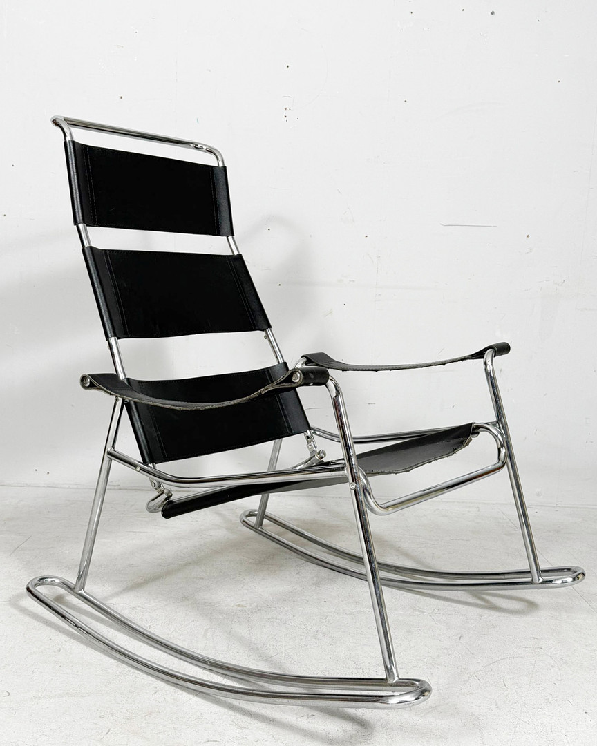 Schaukelstuhl im Bauhausstil, Frankreich, 1970er Jahre.