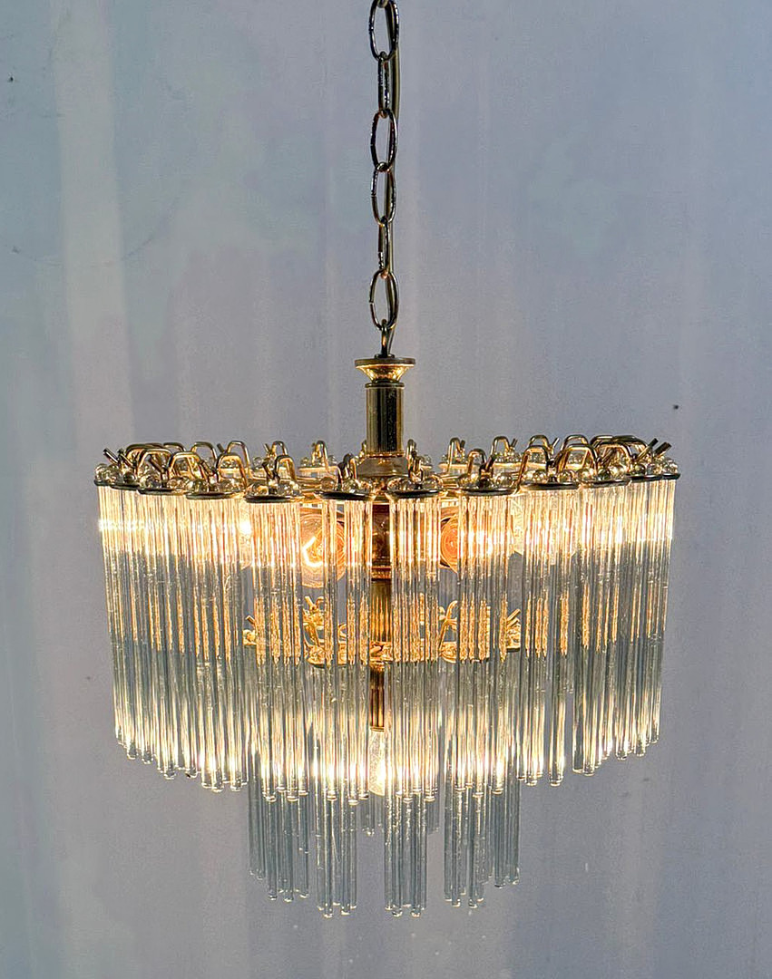 Mid Century Kronleuchter/Deckenlampe von Gaetano Sciolari, Murano, Italien, 1970er Jahre.