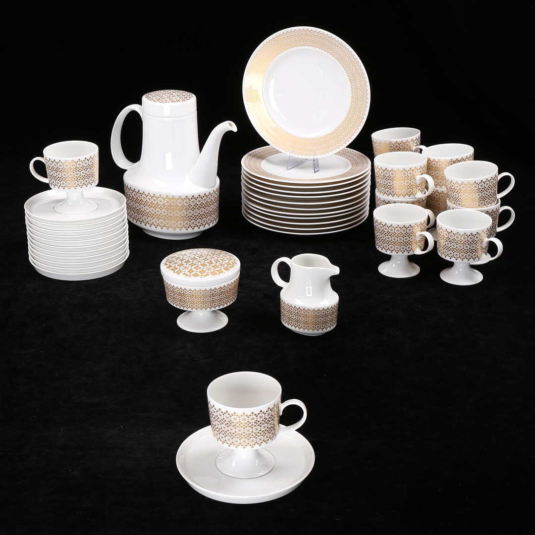 TAPIO WIRKKALA. "Composition", kaffeservis, 39 delar, mocca, Rosenthal, Tyskland, 1960-tal.