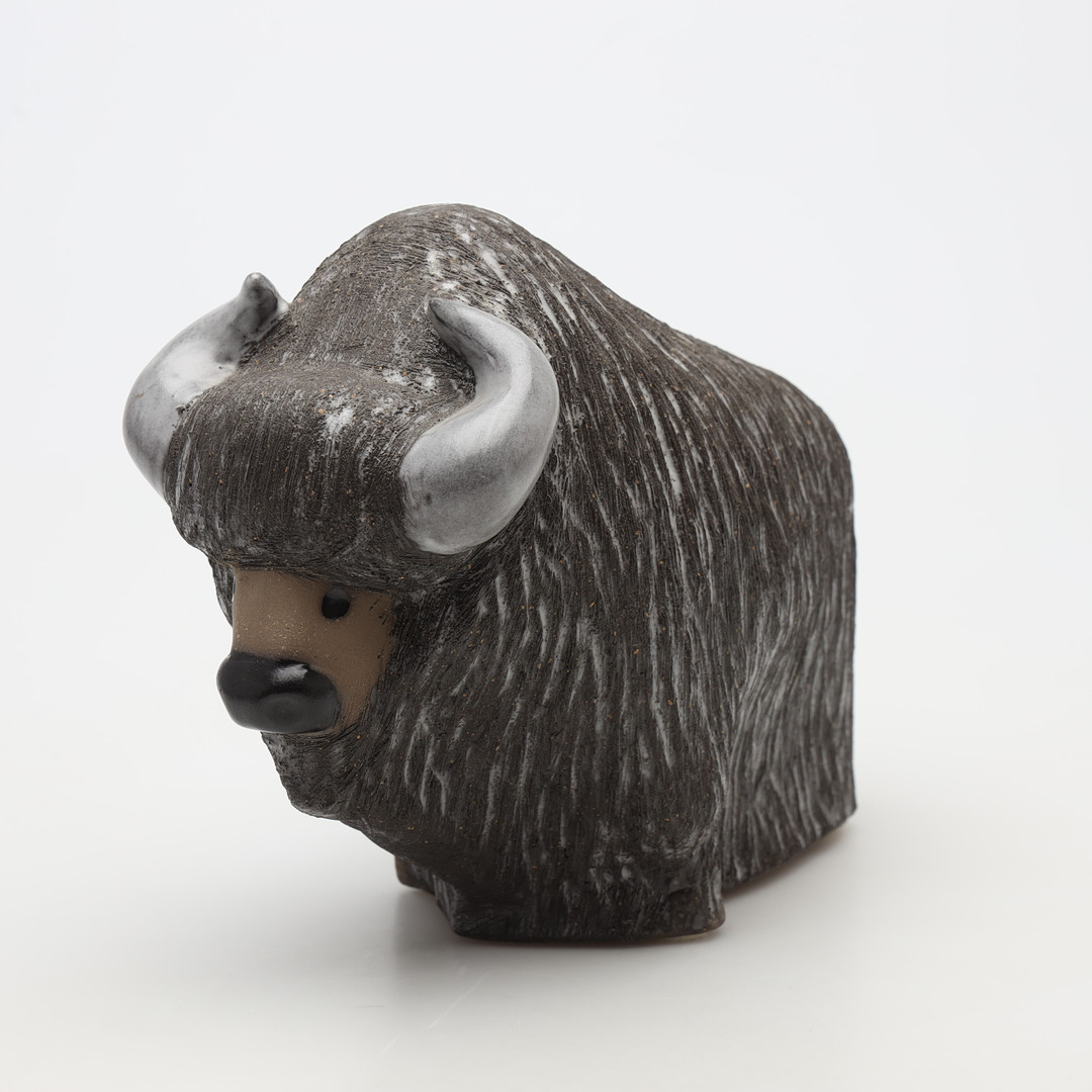 GÖRAN ANDERSSON. SKULPTUR, bisonoxe, stengods, Upsala-Ekeby.