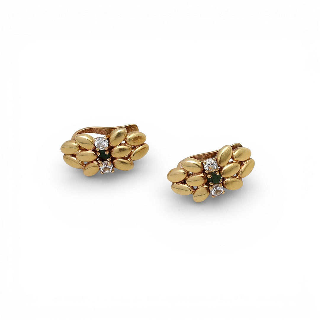 Gold and gemstones earrings.