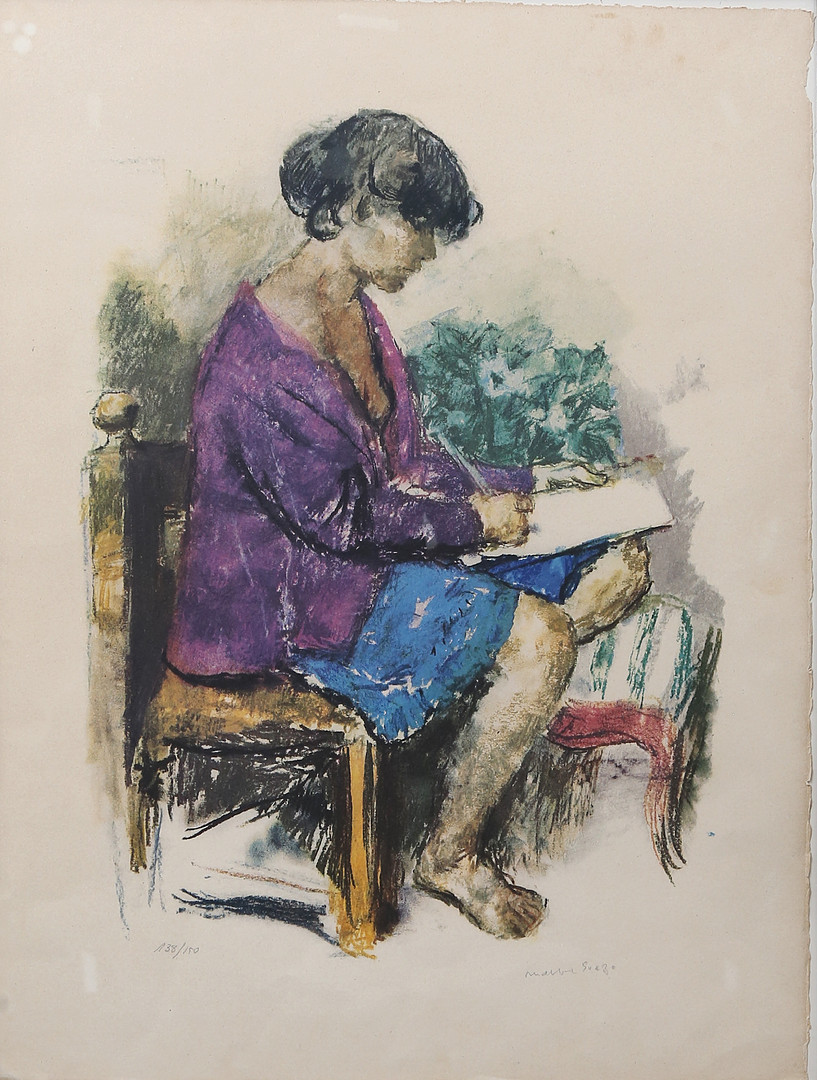 JOSEP MARIA MALLOL SUAZO. A girl writing.