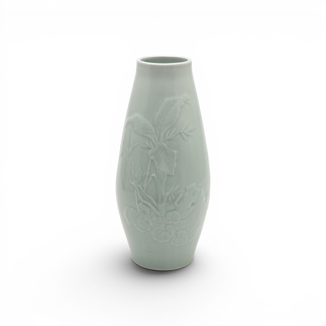 Chinese celadon porcelain vase, second third of the 20th Century.