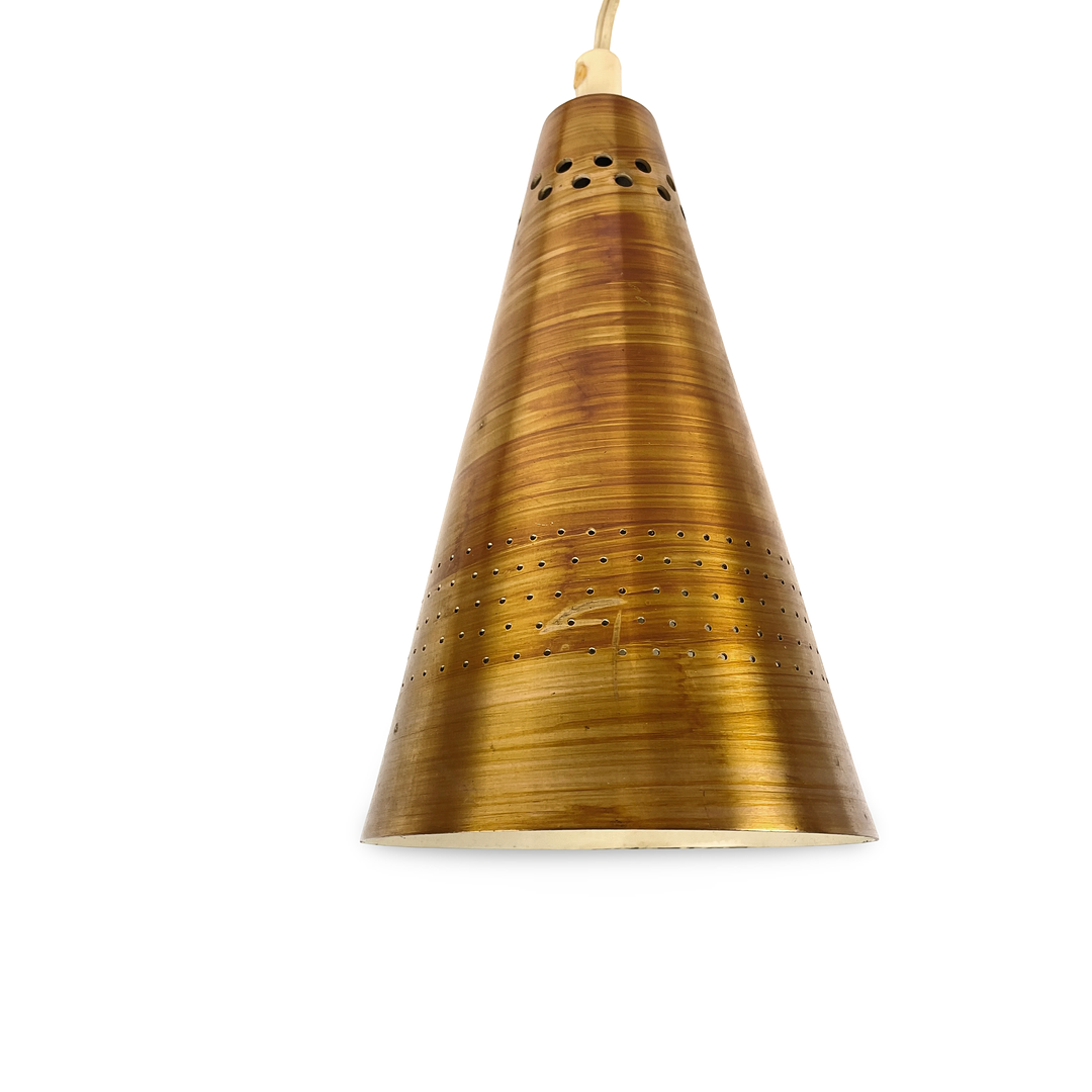 HANS-AGNE JAKOBSSON. Vägglampa, "S-1718", teak & koppar, Åhus, 1900-talets mitt.