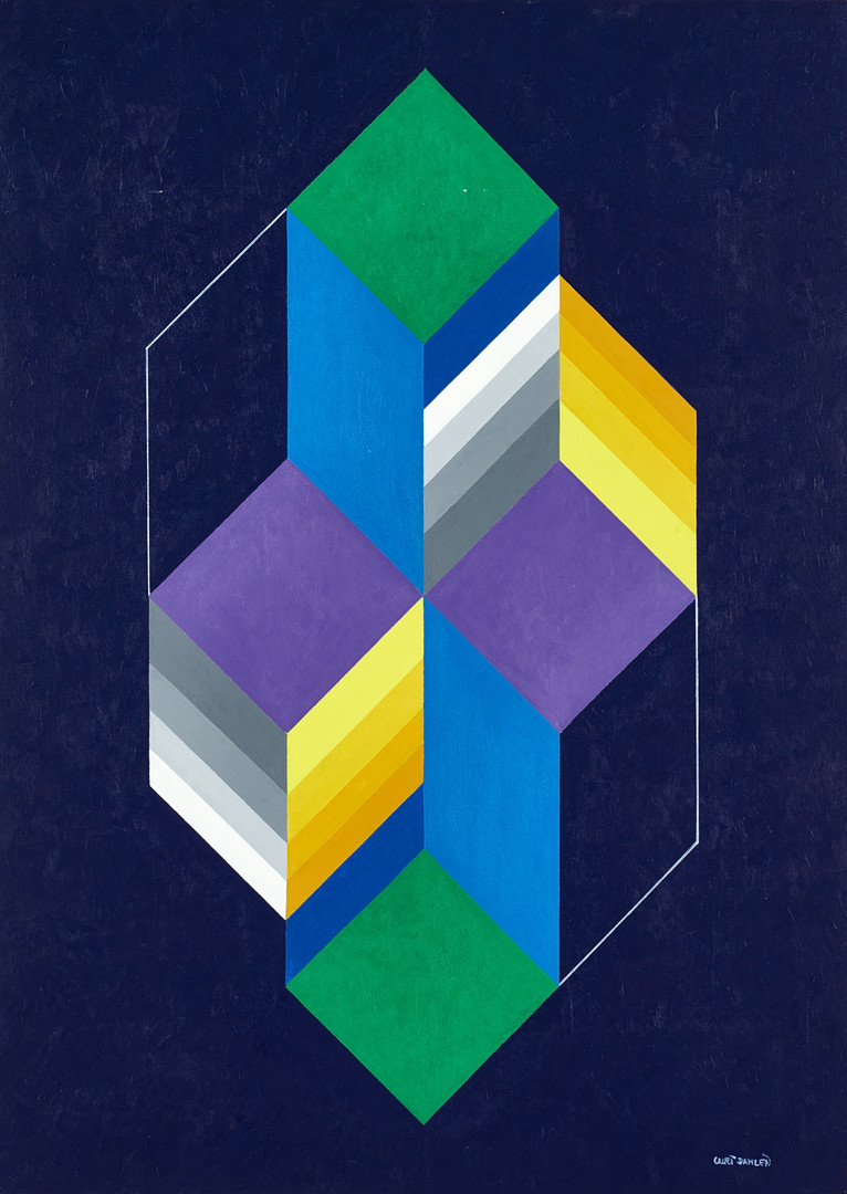 CURT DAHLÉN (Sverige, 1931–2025), "GEOMETRIX - 1", signerad, daterad och betitlad , -03, akryl på pannå.