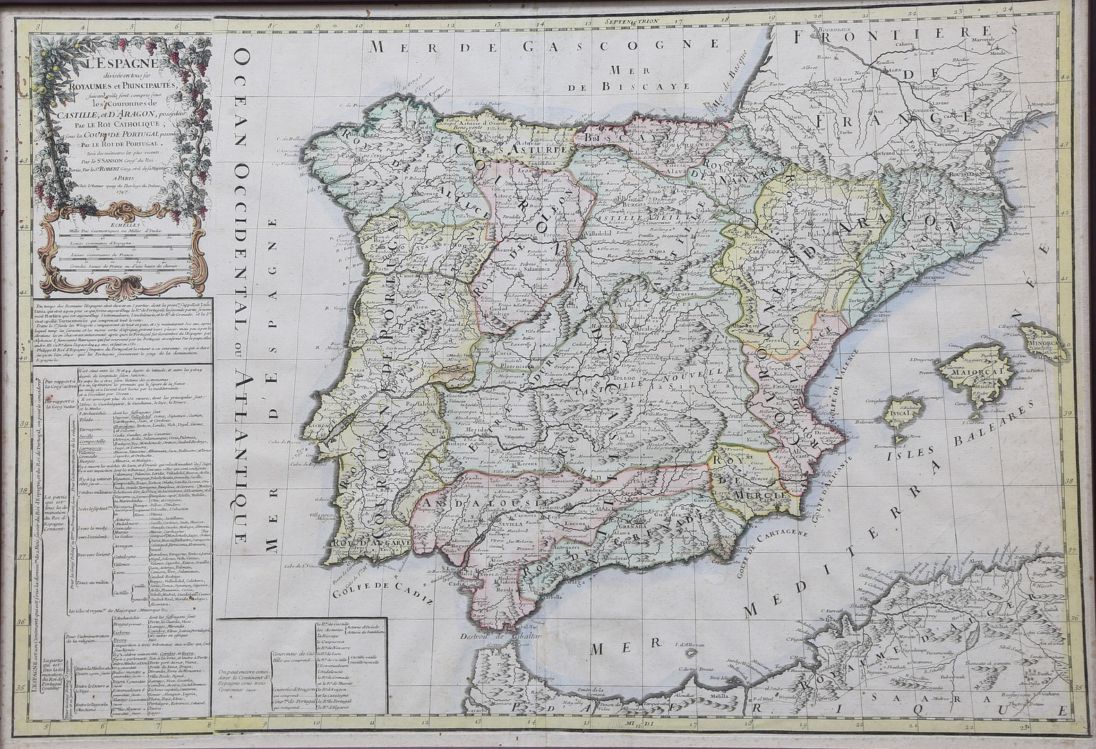 Map of the kingdoms and principalities of Spain and Portugal, 1747.