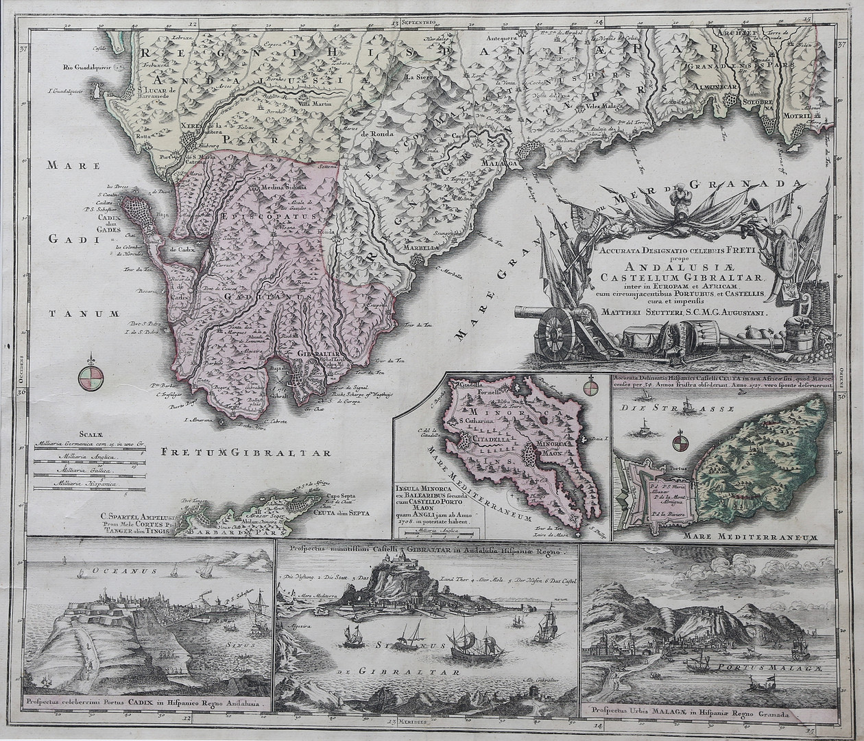 Map of Andalusia and Gibraltar.