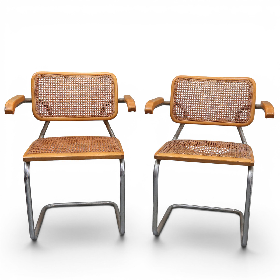 AFTER MARCEL BREUER. Pair of “Cesca” chairs.