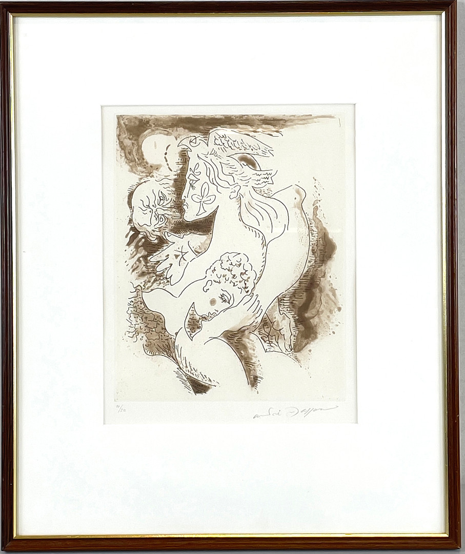 ANDRÉ MASSON. Figurkomposition, litografi, numrerad 11/50, signerad.