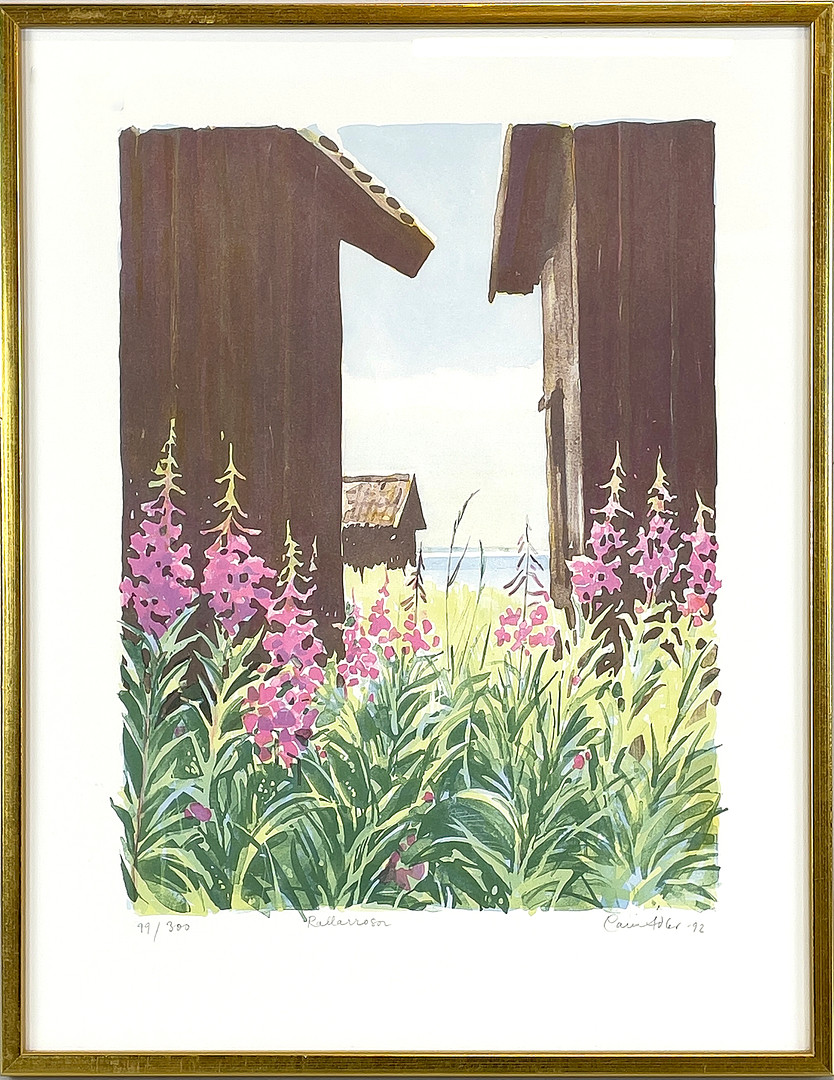 CARIN ADLER. "Rallarrosor", numrerad 99/300, signerad & daterad Carin Adler -92.