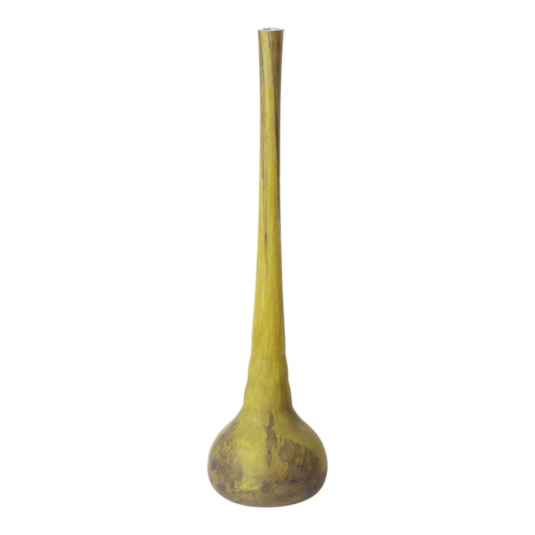DAUM NANCY. Stor art nouveau vase af grønt glas, 1900-tallets første fjerdedel.
