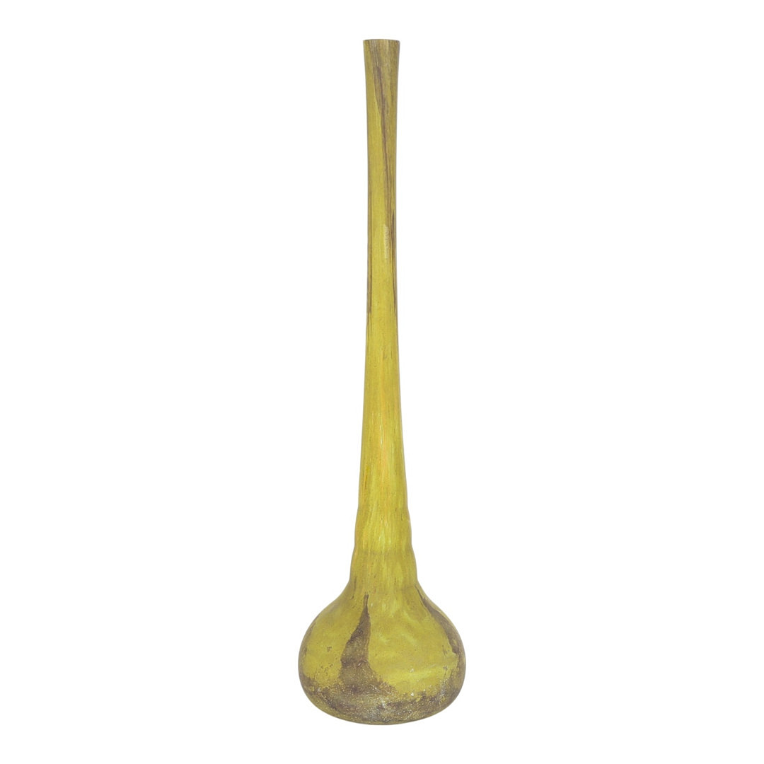 DAUM NANCY. Stor art nouveau vase af grønt glas, 1900-tallets første fjerdedel.
