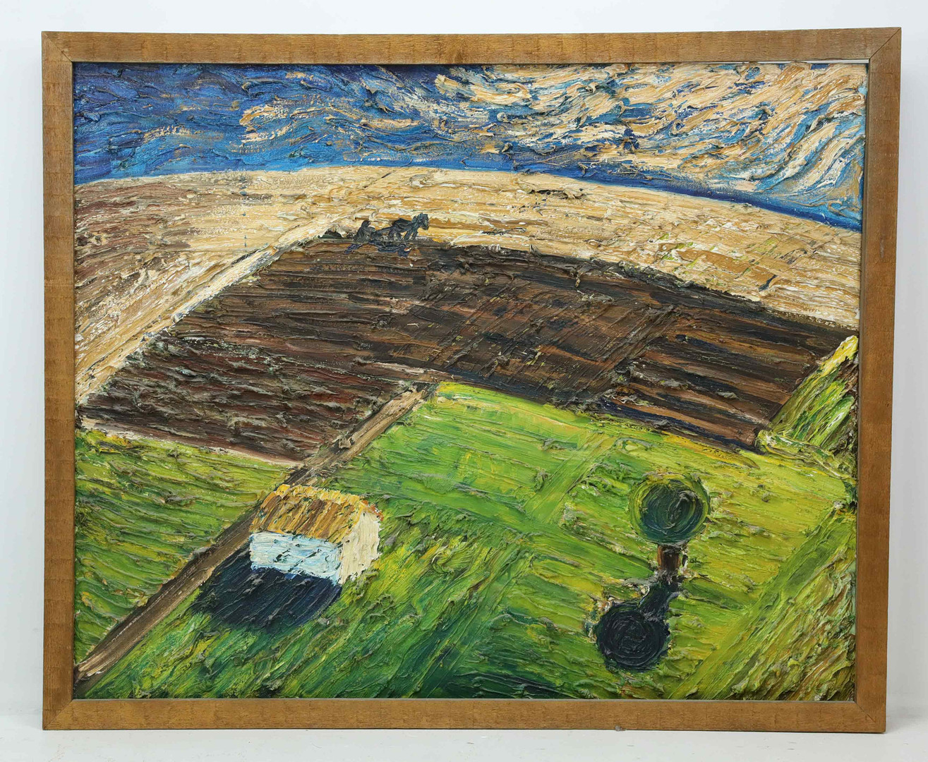 BISSE THOFELT (1939-2010). olja på duk, "Skördemannen", 1983.