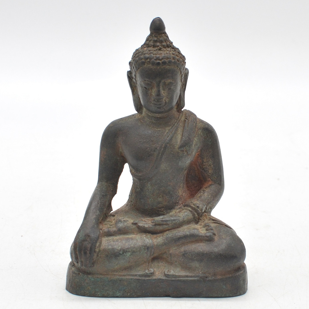 THAILÄNDISCHE SKULPTUR, BUDDHA, BRONZE, MEDITATIONSHALTUNG - DHYANASANA, UM 1900.