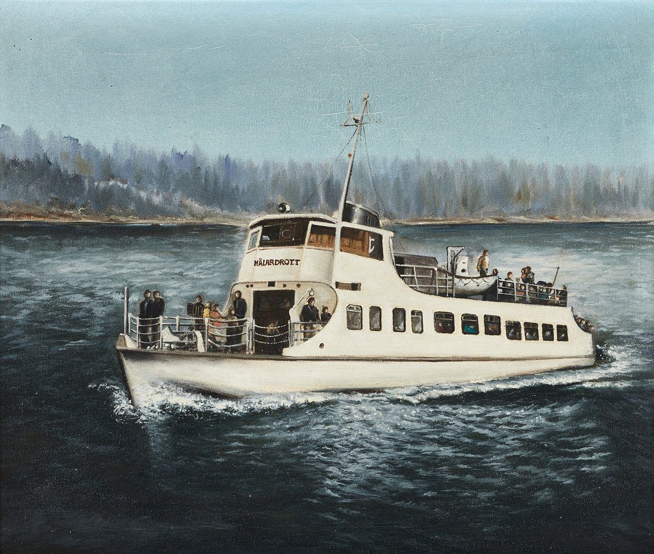 OKÄND KONSTÄR. M/S Mälardrott, olja på duk.