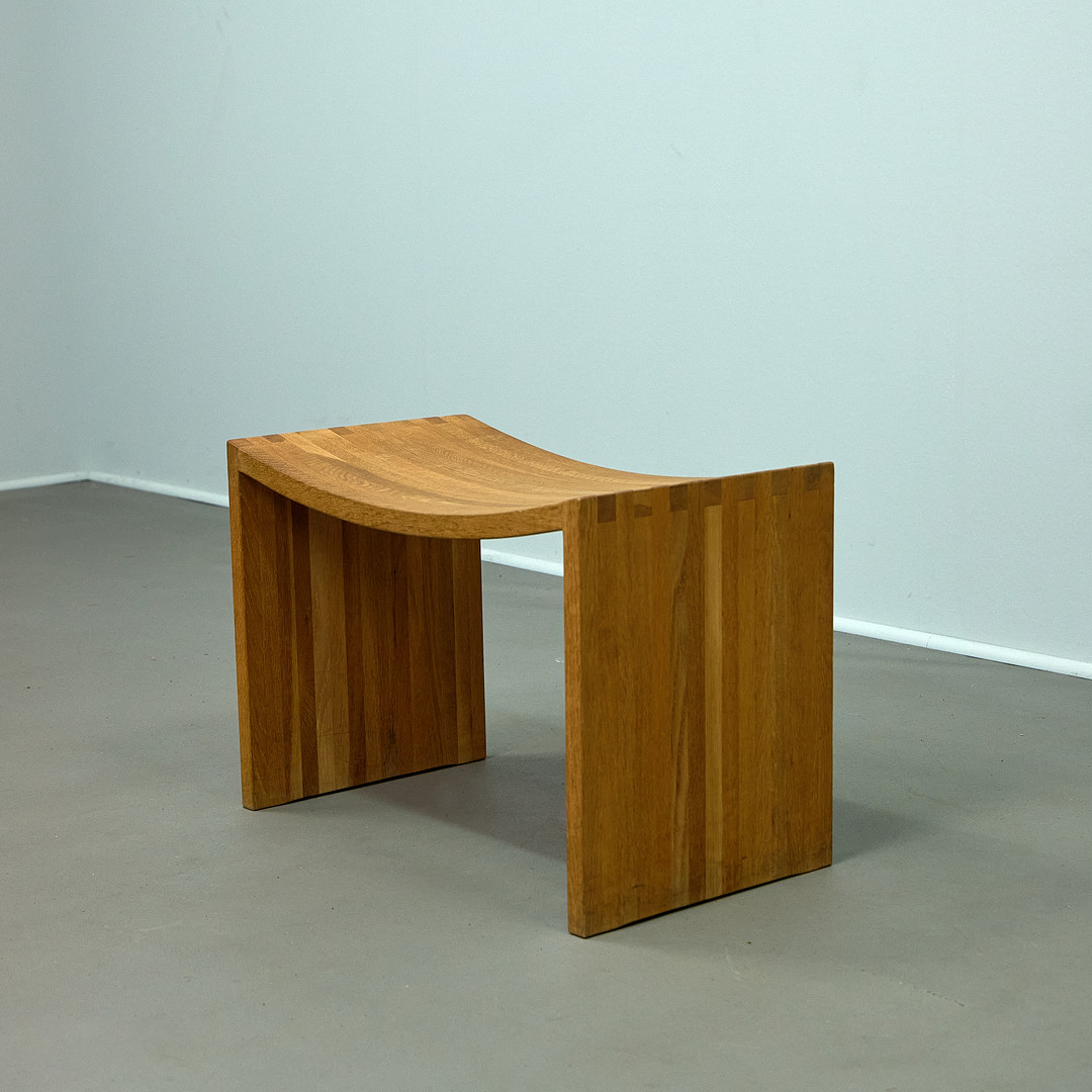 DANILO SILVESTRIN. für Lambert, Hocker / Ottomane, Modell „Chiasso“, Eiche, 1990er Jahre, Deutschland.