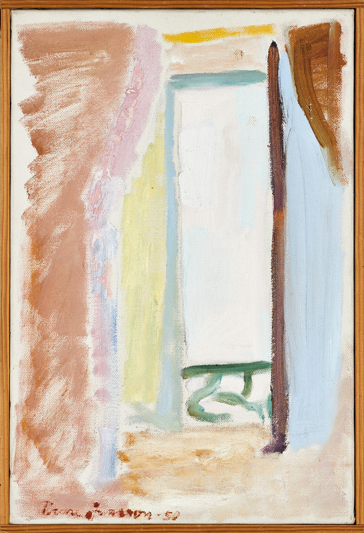 RUNE JANSSON (Sverige, 1918-2014), "Parisiskt fönster" 1950, signerad och daterad, olja på duk.