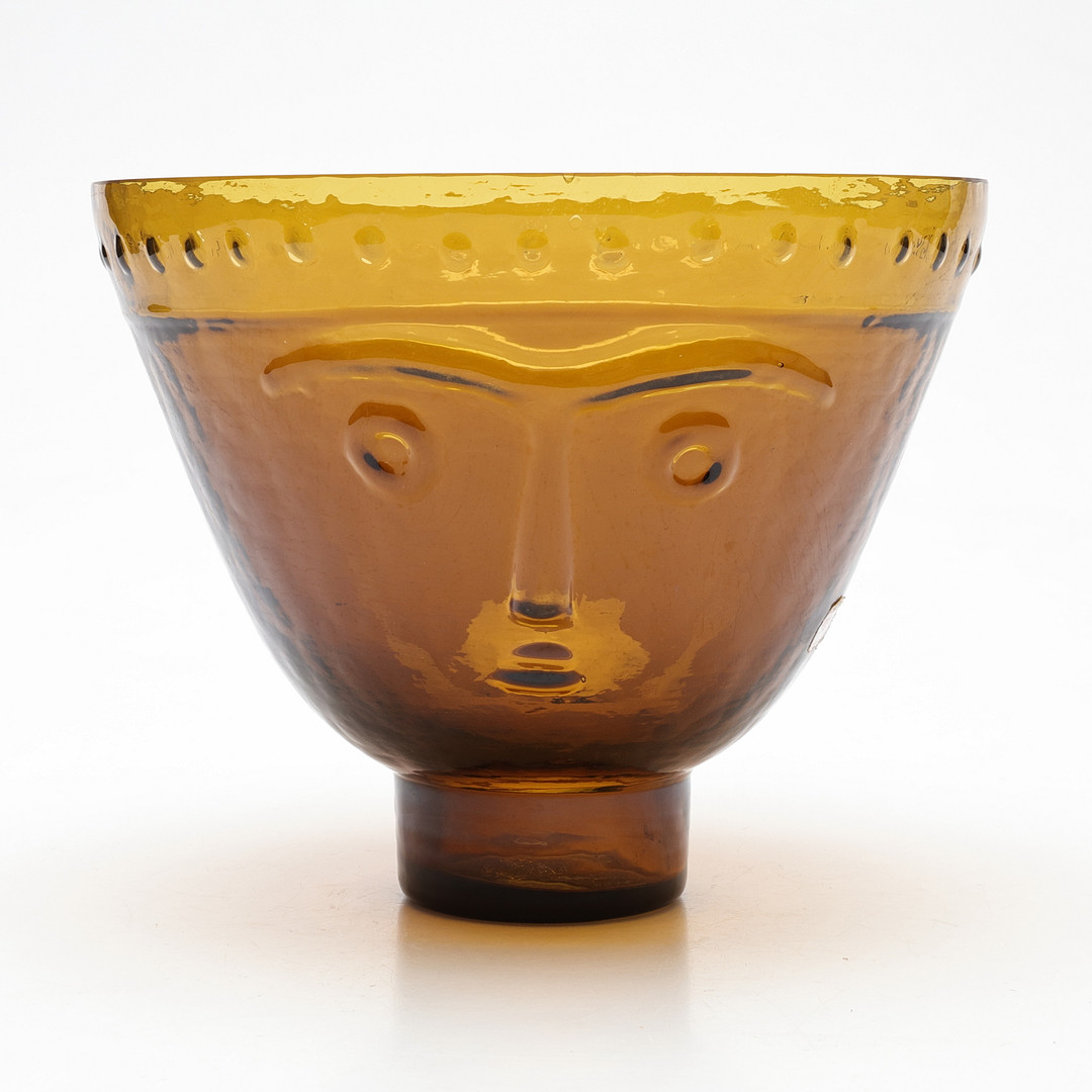 WIKTOR BERNDT. skål, ansikte, Flygsfors, mid-century modern, signerad.