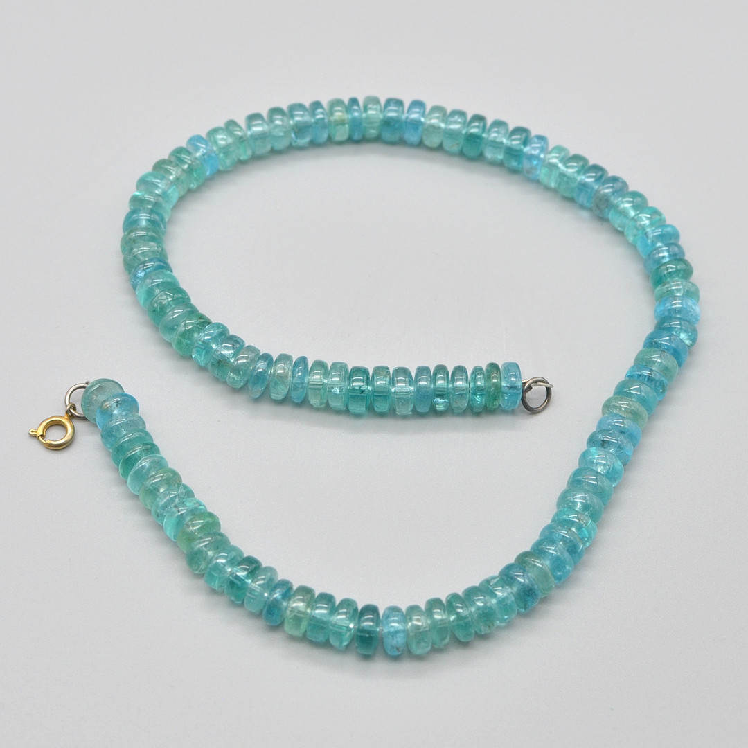 DESIGNERCOLLIER, MURANO STUDIOGLAS, AQUAMARIN-OPTIK, HANDGEMACHT, ITALIEN, 20. JAHRHUNDERT.
