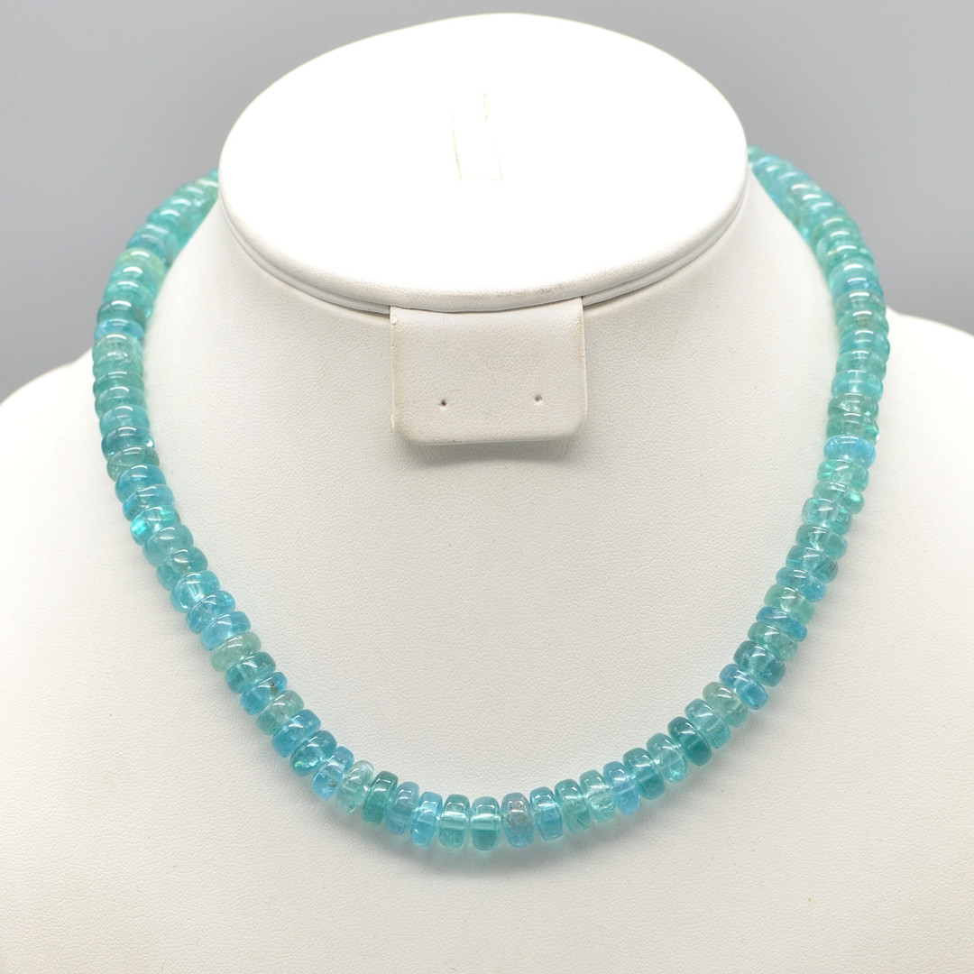 DESIGNERCOLLIER, MURANO STUDIOGLAS, AQUAMARIN-OPTIK, HANDGEMACHT, ITALIEN, 20. JAHRHUNDERT.